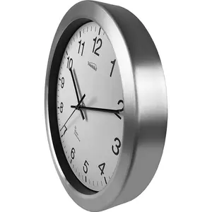 Youshiko Radio Controlled Wall Clock - Premium UK & Ireland Version. Silver Bold Classic Design, Aluminum Case 30cm.