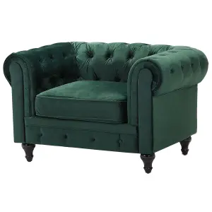 Velvet Living Room Set Green CHESTERFIELD