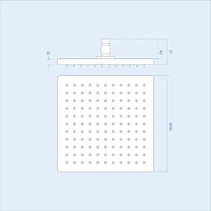 Lilly 3 Dial 2 Way Square Concealed Thermostatic Mixer Valve, Handset & Square Shower Head Chrome