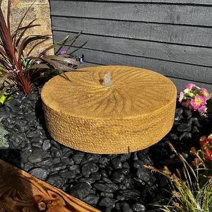 Granite Millstone 50cm Natural Stone Solar Water Feature