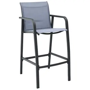 Berkfield Garden Bar Chairs 2 pcs Grey Textilene