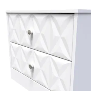 San Jose Ready assembled White 2 Drawer Bedside chest (H)521mm (W)570mm (D)395mm