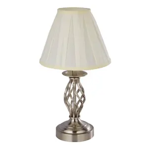 Lighting Collection Skateraw Satin Silver Touch Table Lamp