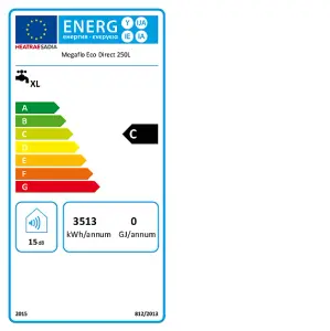 Heatrae Sadia Megaflo Eco 250DD Direct Unvented Hot Water Cylinder 95050470