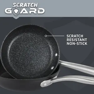 Prestige Scratch Guard Black Round Aluminium Induction Suitable Non-Stick Shallow Casserole 28cm