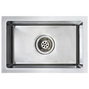 Berkfield Handmade Kitchen Sink with Strainer Stainless Steel