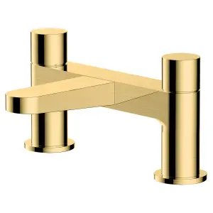 RAK Petit Brushed Gold Round Bath Filler Mixer Tap Solid Brass