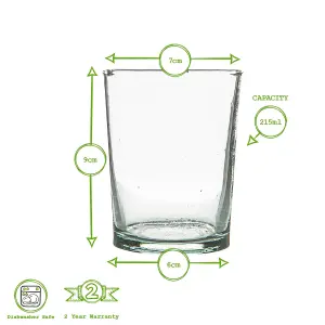 Nicola Spring - Meknes Recycled Glass Tumblers - 215ml - Clear - Pack of 6