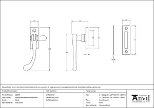 From The Anvil Black Handmade Peardrop Fastener