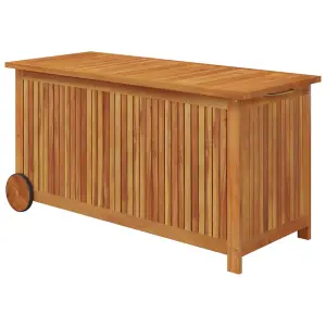 Berkfield Garden Storage Box with Wheels 113x50x58 cm Solid Wood Acacia