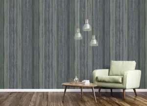 Galerie Utopia Green Nomed Stripe Sheen Finish Wallpaper Roll