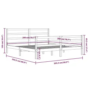 Berkfield Bed Frame White Solid Wood Pine 200x200 cm