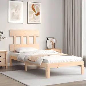 Berkfield Bed Frame with Headboard 90x200 cm Solid Wood