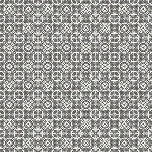 Celtic Motif Black White Designer Effect Anti-Slip Vinyl Flooring Sheet For Kitchen Bathroom Dinning Room -1m(3'3") X 2m(6'6")-2m²