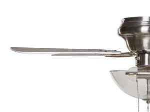 Ceiling Fan with Light Silver with Light Wood SIRAMA