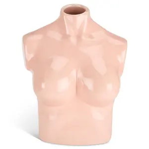 Female Silhouette Torso Vase - 20cm - Nude