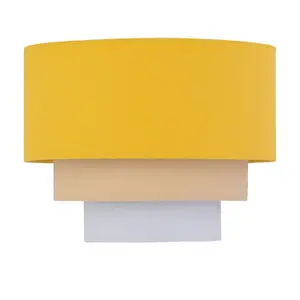 First Choice Lighting Gabi Ochre Ombre Linen 22cm Table Lamp Shade