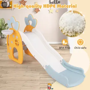 COSTWAY Freestanding Kids Slide Indoor Foldable Kids Slide with Climber