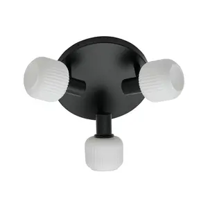 Nordlux Milford Mini 3-Rondel Indoor Living Dining Kitchen Bedroom Ceiling Light In Black (Diam) 10cm