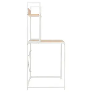 Berkfield Computer Desk White and Oak 120x60x138 cm