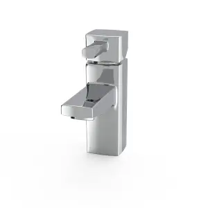 Nes Home Newport Square Basin Sink Mono Mixer Tap & Bath Shower Mixer Tap Chrome