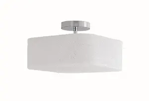 Luminosa DEA Cylindrical Semi Flush Ceiling Light White 32x32x25cm