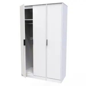 Fuji 3 Door Wardrobe in White Matt (Ready Assembled)