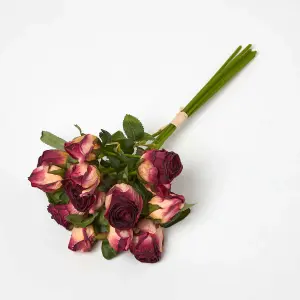 Homescapes Artificial Bouquet of Dried Burgundy Roses