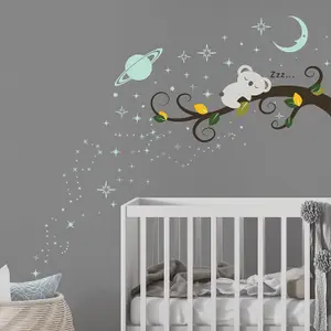 Walplus Combo Kids - Sleepy Koala With Glowing Sky Wall Sticker PVC