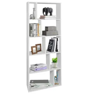 Costway 5-Tier Wooden Bookcase 166cm Tall Bookshelf Freestanding Display Shelf Storage Rack