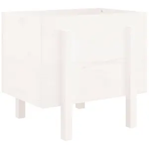 Berkfield Garden Planter White 62x50x57 cm Solid Wood Pine