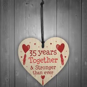 35th Anniversary Gift Wood Heart Perfect Gift For Husband And Wife Him Her Keepsake