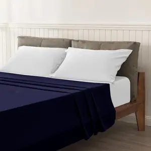 Egyptian-Quality Cotton sheet Flat White / Kingsize (5')