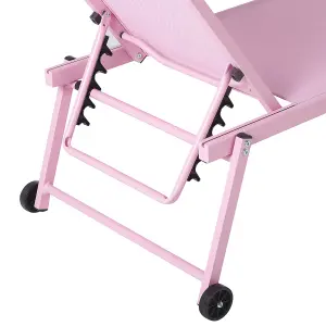 Sun Lounger Metal Pink PORTOFINO