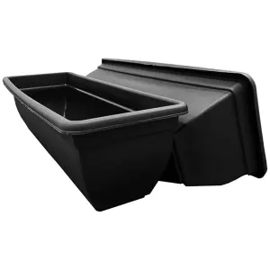 1x Rectangular 60cm Black  Garden Windowsill Bell Pot Trough Planter For Flowers & Plants