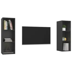 Berkfield Wall-mounted TV Cabinets 2 pcs Grey Engineered Wood