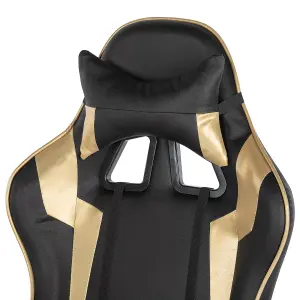 Gaming Chair Faux Leather Gold KNIGHT