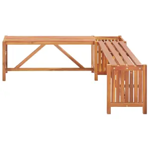 Berkfield Garden Corner Bench with Planter 117x117x40cm Solid Acacia Wood