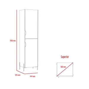 Dallas tall storage cabinet, white & carbon grey oak effect