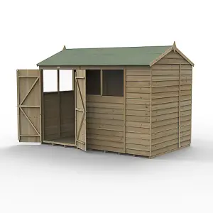 4LIFE Reverse Apex Shed 10x6 - Double Door - 4 Windows