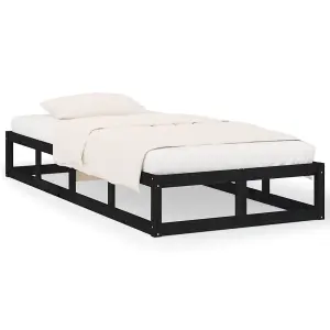 Berkfield Bed Frame Black 90x200 cm Solid Wood