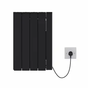 Right Radiators 1000W Electric Ceramic Portable Radiator Wall Mounted Smart WIFI Control Heater Black