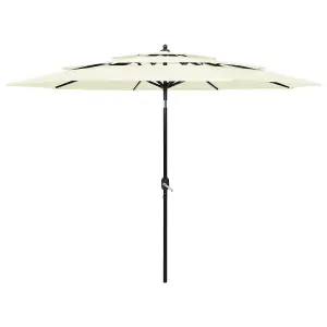 Berkfield 3-Tier Parasol with Aluminium Pole Sand 3 m