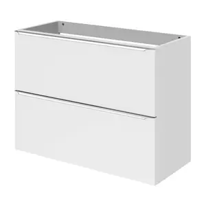 GoodHome Imandra Slimline Gloss White Wall-mounted Bathroom Cabinet (H) 600mm (W) 800mm