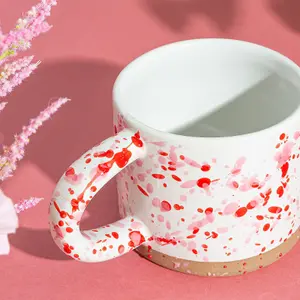 Pink         and         Red         Splatterware         Mug