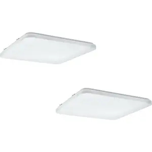 2 PACK Wall Flush Ceiling Light White Shade White With Crystal Effect LED 49.5W