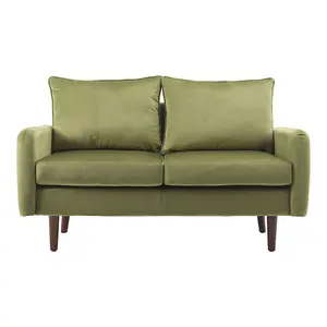 Green 2-Seat Velvet Upholstered Sofa for Living Room