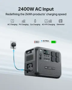 BLUETTI AC200L  2400W 2048Wh Portable Power station for camping & outdoor+Drone charging For refrigerator, dryer, RV