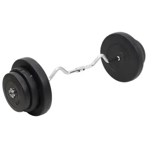 Curl Barbell with Plates 60 kg Workout Fitness Gym Essential