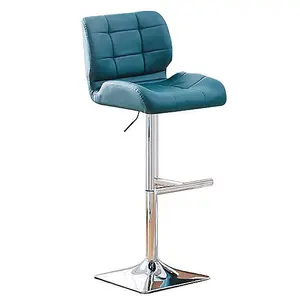 Caprice White High Gloss Bar Table With 4 Candid Teal Stools